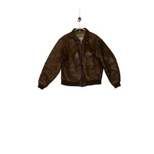 1980S AEROPOSTALE A-2 LEATHER BOMBER JACKET